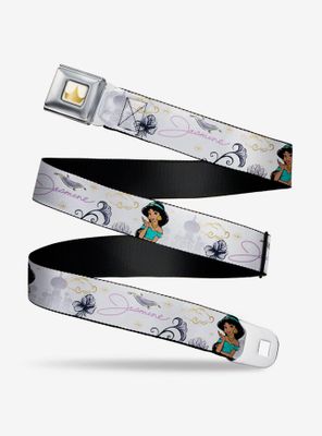 Disney Aladdin Jasmine Palace Flowers Youth Seatbelt Belt