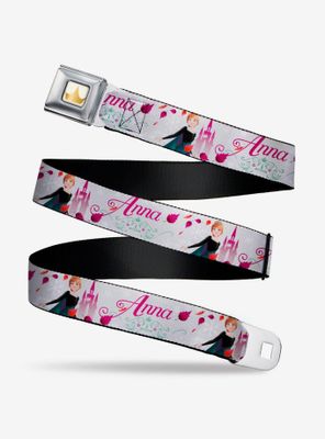 Disney Frozen 2 Anna Castle With Flowers Youth Seatbelt Belt