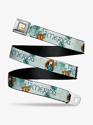Disney Pixar Brave Merida Castle And Three Bear Brothers Youth Seatbelt Belt