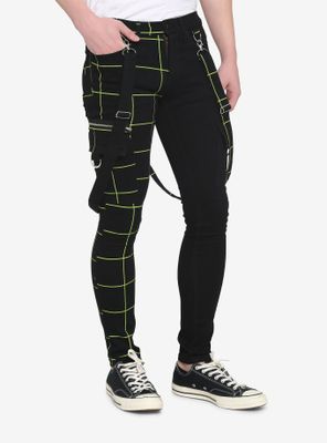 Green Split Grid Stinger Jeans | Mall 