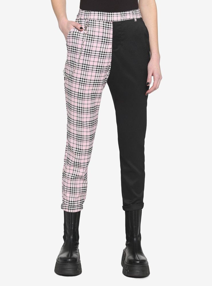 pink plaid pants