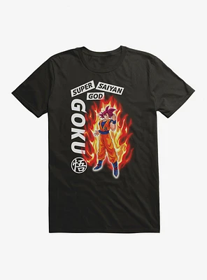 Dragon Ball Super Saiyan God Goku Flame Extra Soft T-Shirt