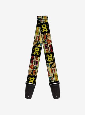 DC Comics Vintage Superhero Logos Guitar Strap