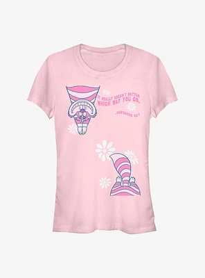 Disney Alice Wonderland Cheshire Split Girls T-Shirt