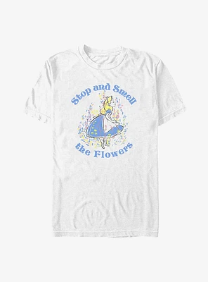 Disney Alice Wonderland Stop And Smell The Flowers T-Shirt