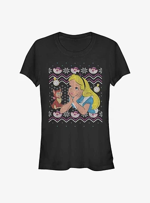 Disney Alice Wonderland Ugly Sweater Girls T-Shirt