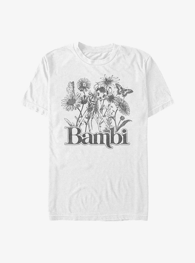 Disney Bambi Floral Sketch T-Shirt