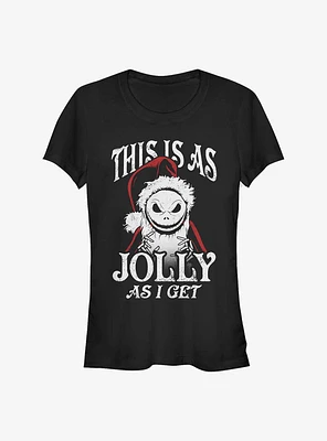 Disney The Nightmare Before Christmas This Is As Jolly I Get Santa Jack Girls T-Shirt