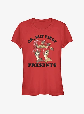 Disney Chip And Dale Ok But First Presents Girls T-Shirt