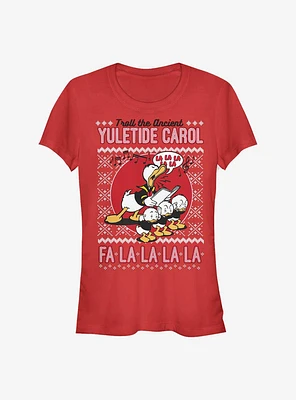 Disney Duck Tale Yuletide Donald Fa La Girls T-Shirt