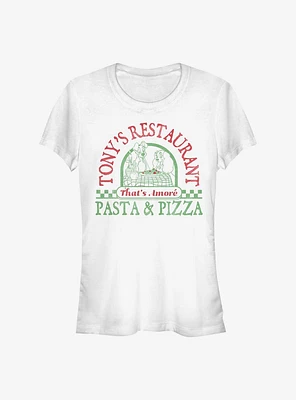 Disney Lady And The Tramp Tony's Restaurant Pasta & Pizza Girls T-Shirt