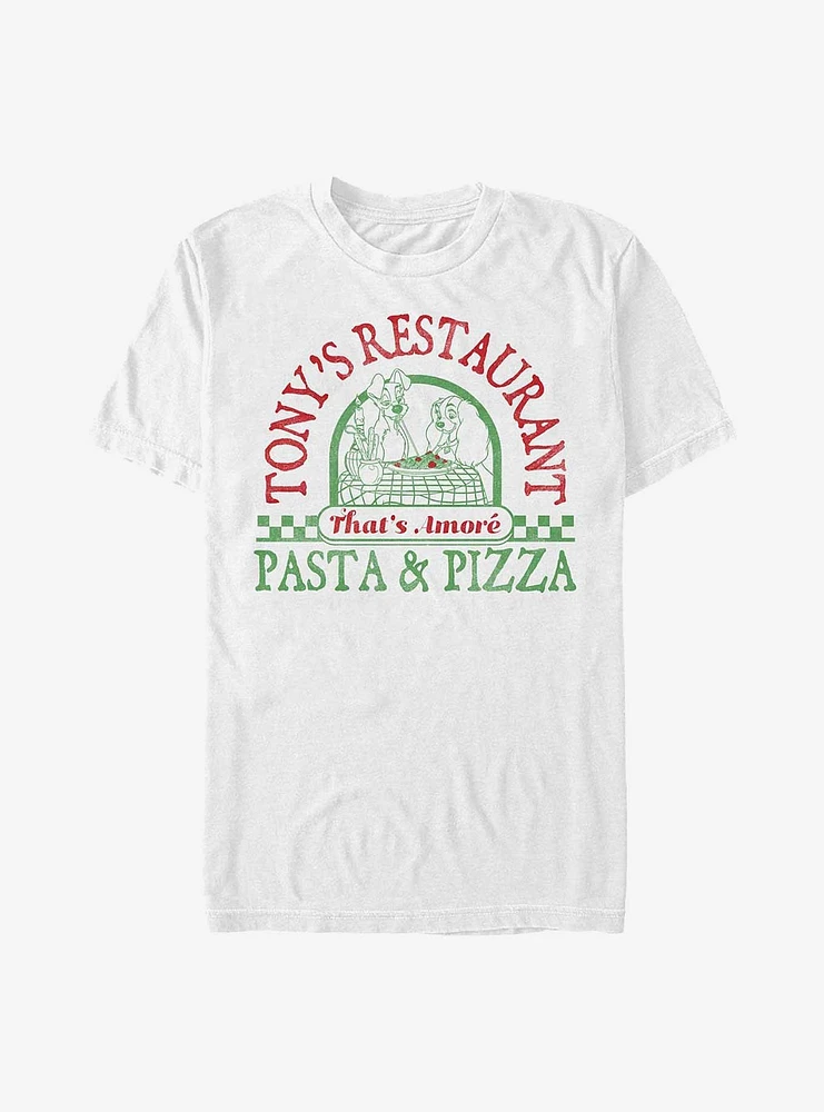 Disney Lady And The Tramp Tony's Restaurant Pasta & Pizza T-Shirt