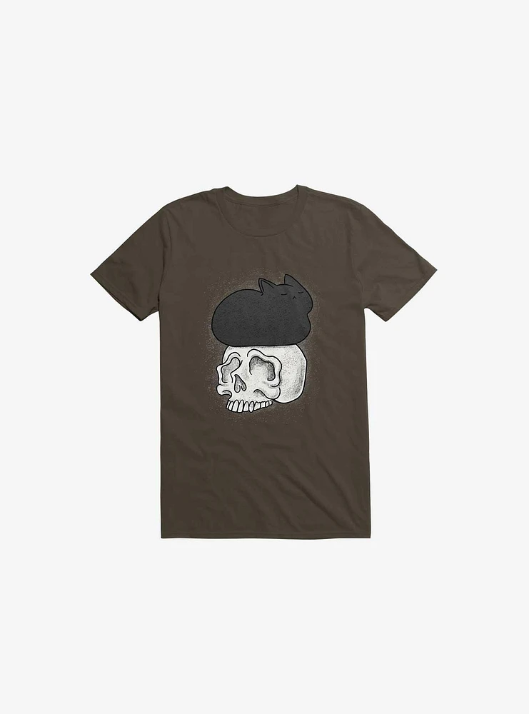 Cat Skull Brown T-Shirt