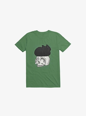 Cat Skull Kelly Green T-Shirt