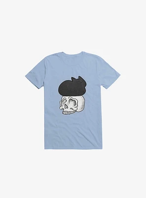 Cat Skull Light Blue T-Shirt