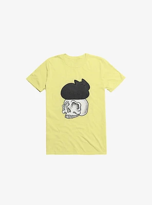 Cat Skull Corn Silk Yellow T-Shirt