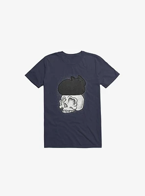 Cat Skull Navy Blue T-Shirt
