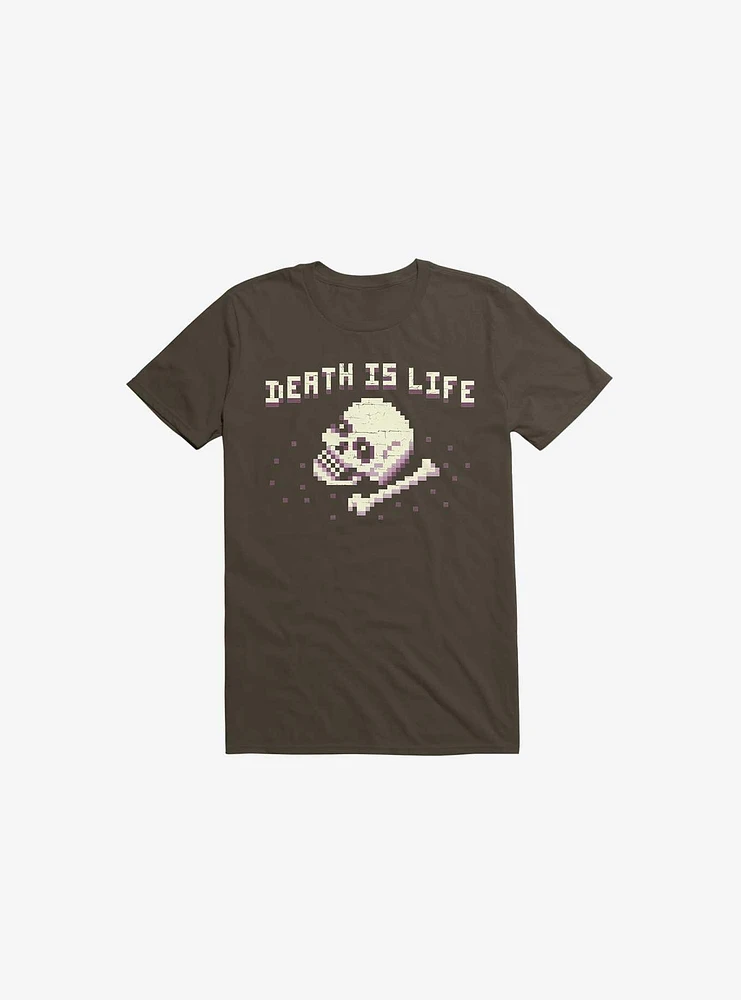 Death Is Life Skull Brown T-Shirt