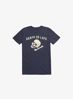 Death Is Life Skull Navy Blue T-Shirt