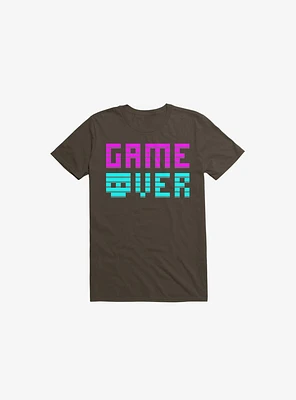 Game Over Skull Brown T-Shirt