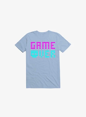 Game Over Skull Light Blue T-Shirt