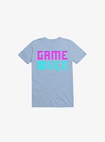 Game Over Skull Light Blue T-Shirt