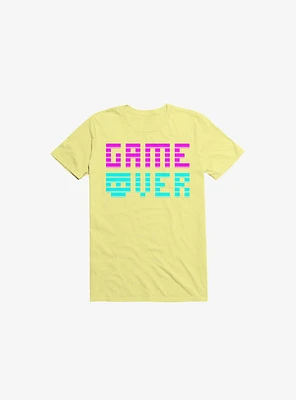 Game Over Skull Corn Silk Yellow T-Shirt