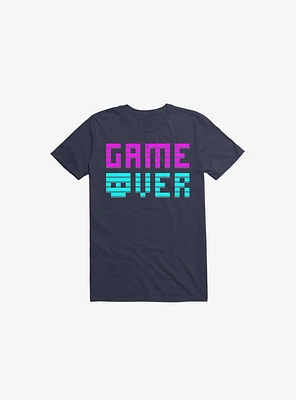 Game Over Skull Navy Blue T-Shirt