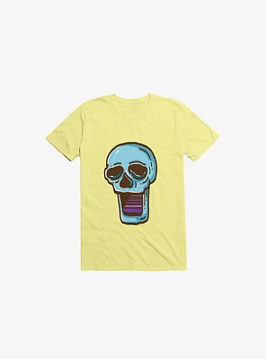 Modern Skull Corn Silk Yellow T-Shirt
