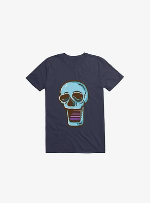 Modern Skull Navy Blue T-Shirt
