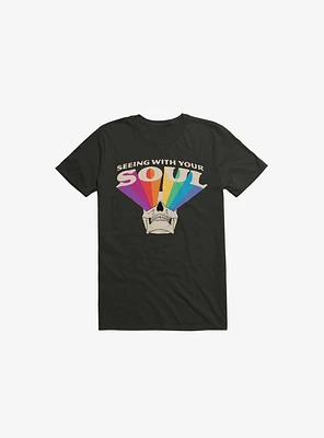 Seeing With Your Soul Rainbow Skull Black T-Shirt