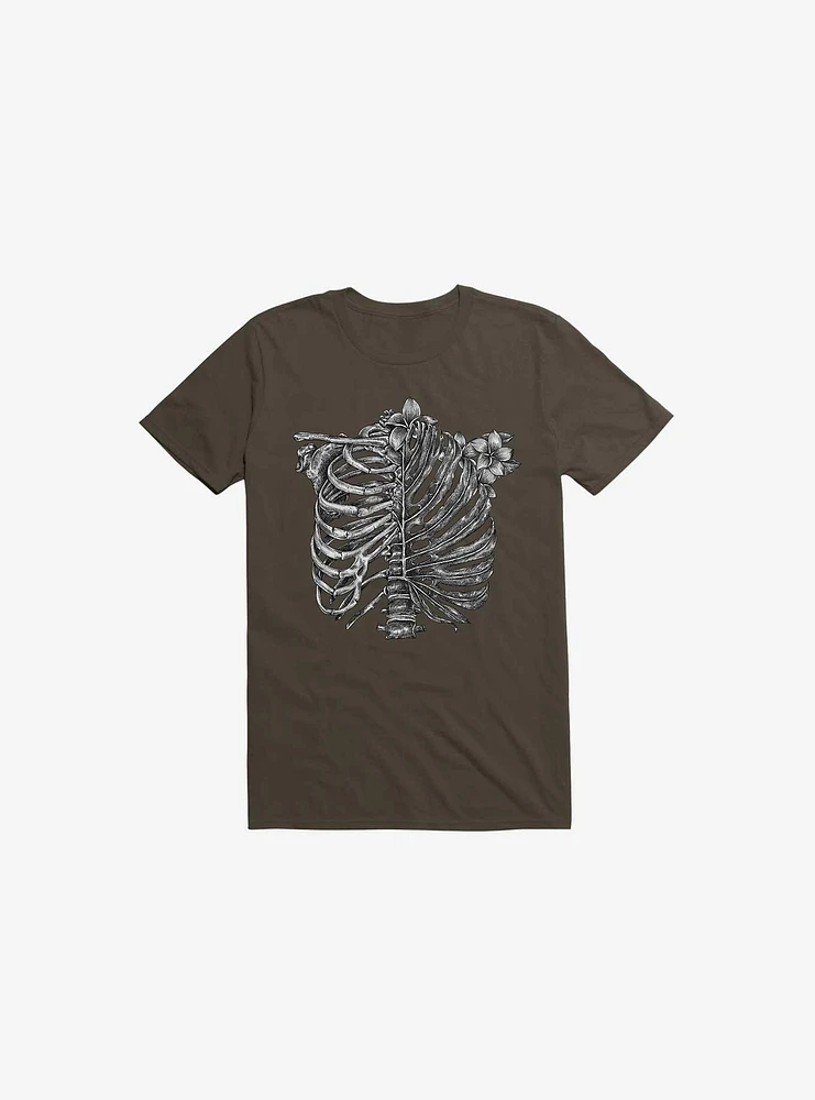 Skeleton Rib Tropical Brown T-Shirt