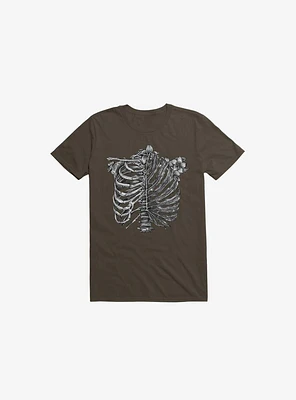 Skeleton Rib Tropical Brown T-Shirt