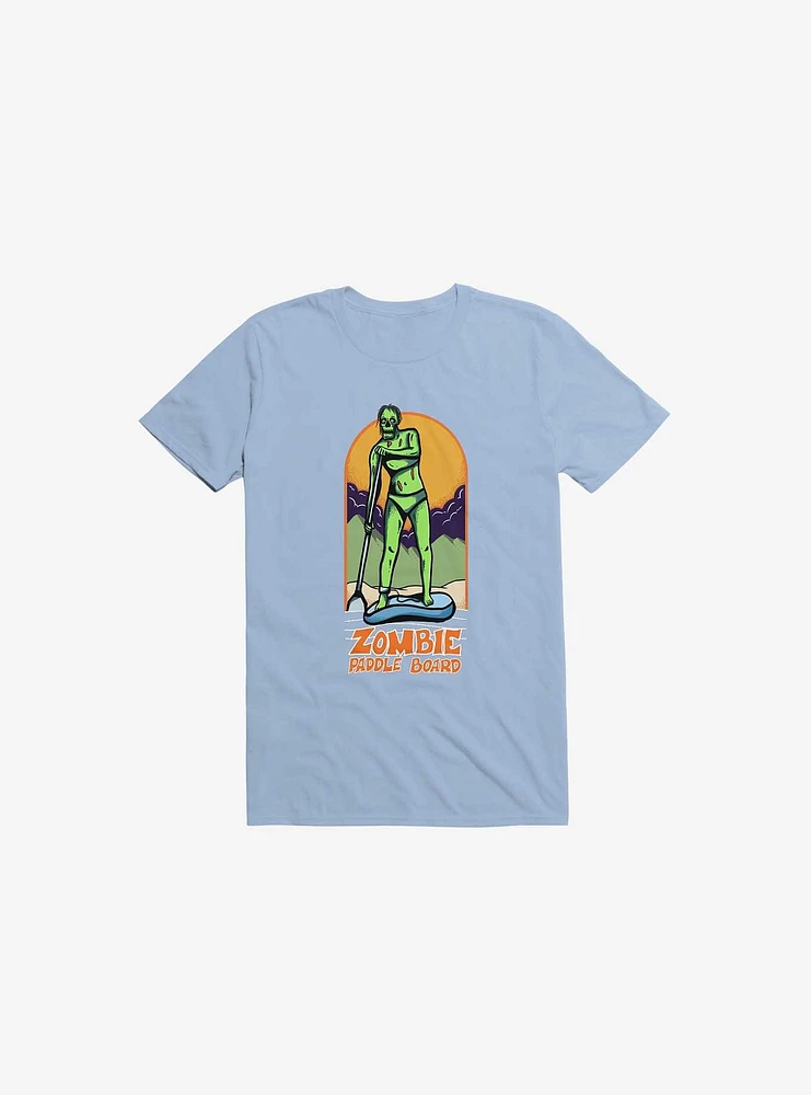 Zombie Paddle Board Light Blue T-Shirt