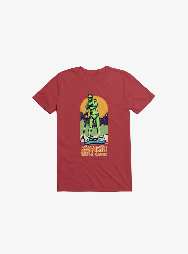 Zombie Paddle Board Red T-Shirt