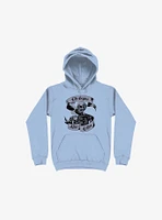 Beans & Bones Coffee Skeleton Light Blue Hoodie