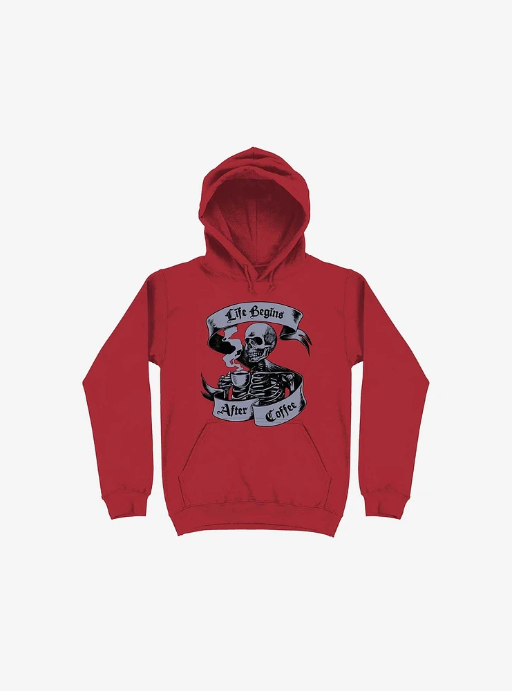 Beans & Bones Coffee Skeleton Red Hoodie