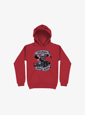 Beans & Bones Coffee Skeleton Red Hoodie