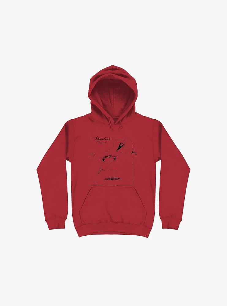 Boneless Crew Skater Skeleton Red Hoodie