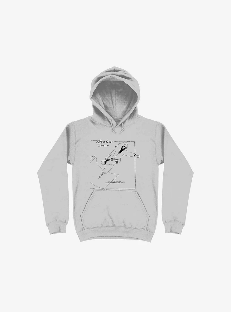 Boneless Crew Skater Skeleton Silver Hoodie