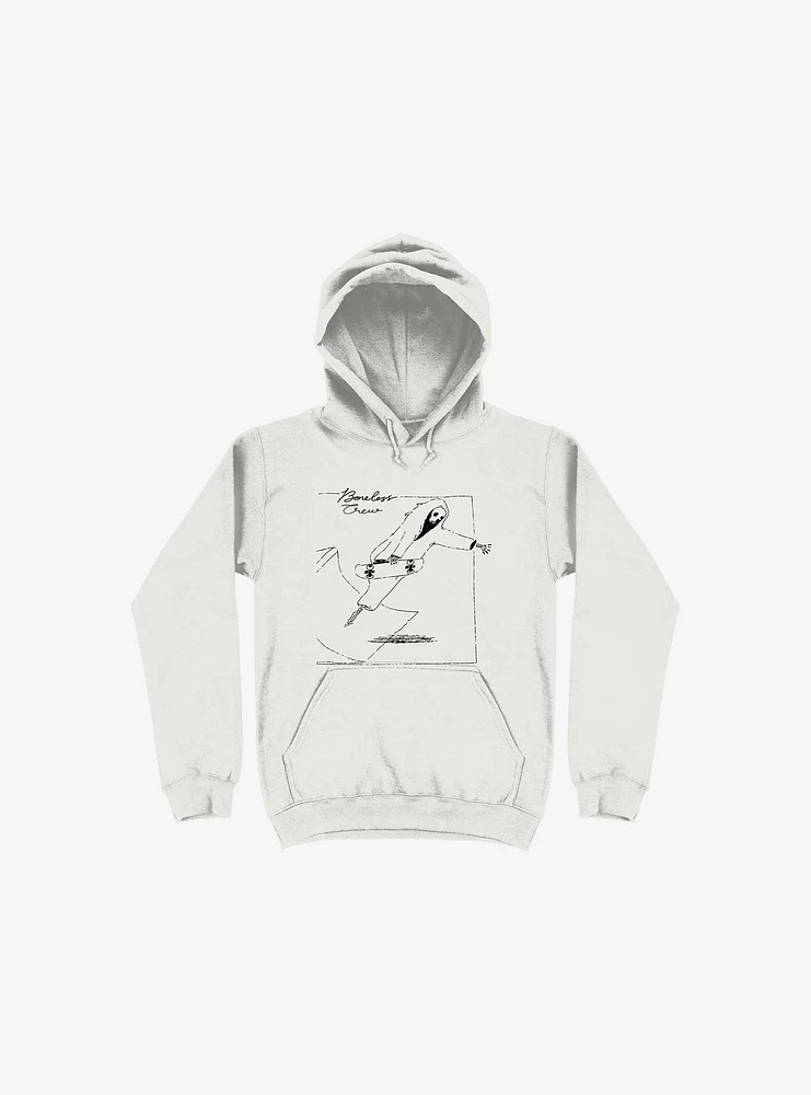 Boneless Crew Skater Skeleton White Hoodie