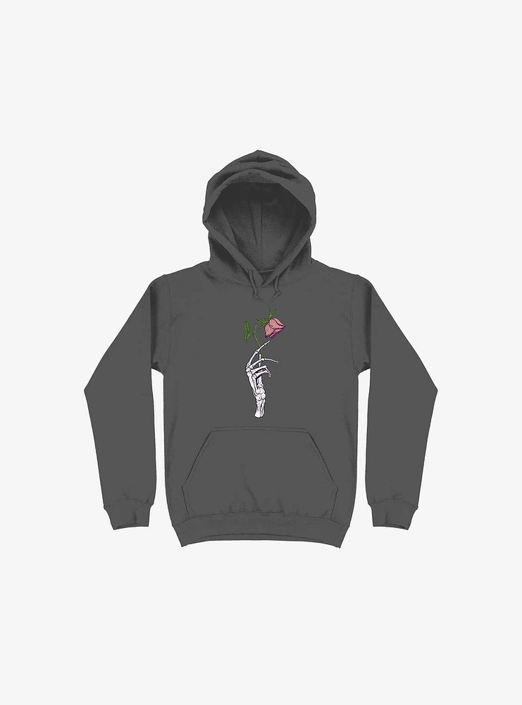 The Dead Rose Skeleton Hand Asphalt Grey Hoodie