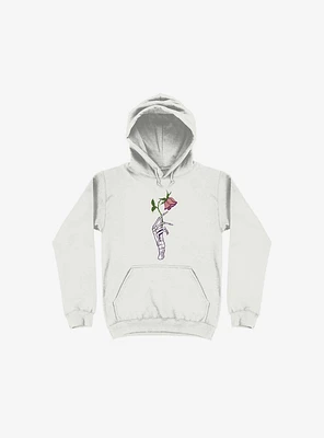 The Dead Rose Skeleton Hand White Hoodie