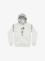 The Dead Rose Skeleton Hand White Hoodie