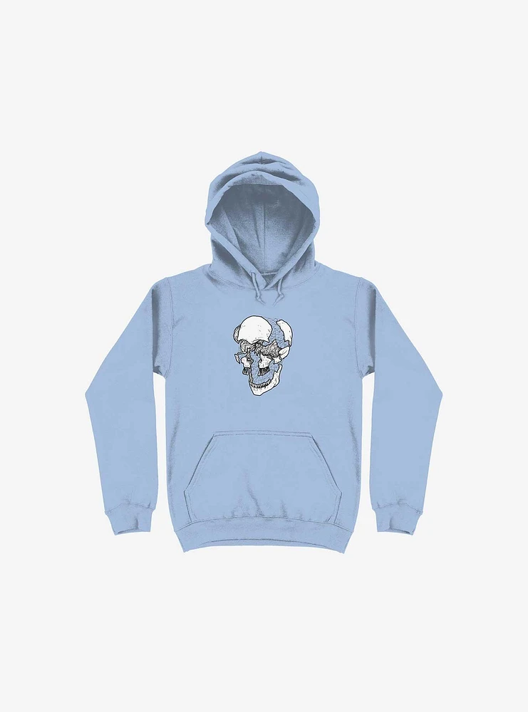 Dynamical Skull Light Blue Hoodie