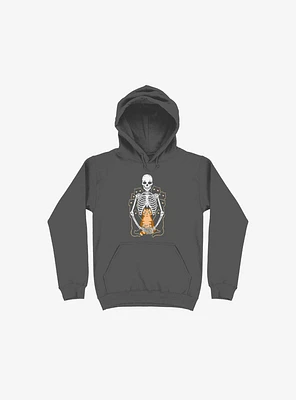 I Wish Was My Cat Skeleton Asphalt Grey Hoodie