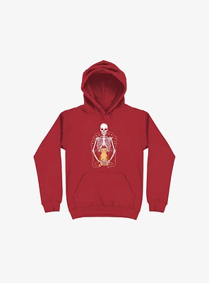 I Wish Was My Cat Skeleton Red Hoodie