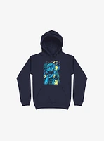 Invasion Of The Giant Techno Skulls Navy Blue Hoodie