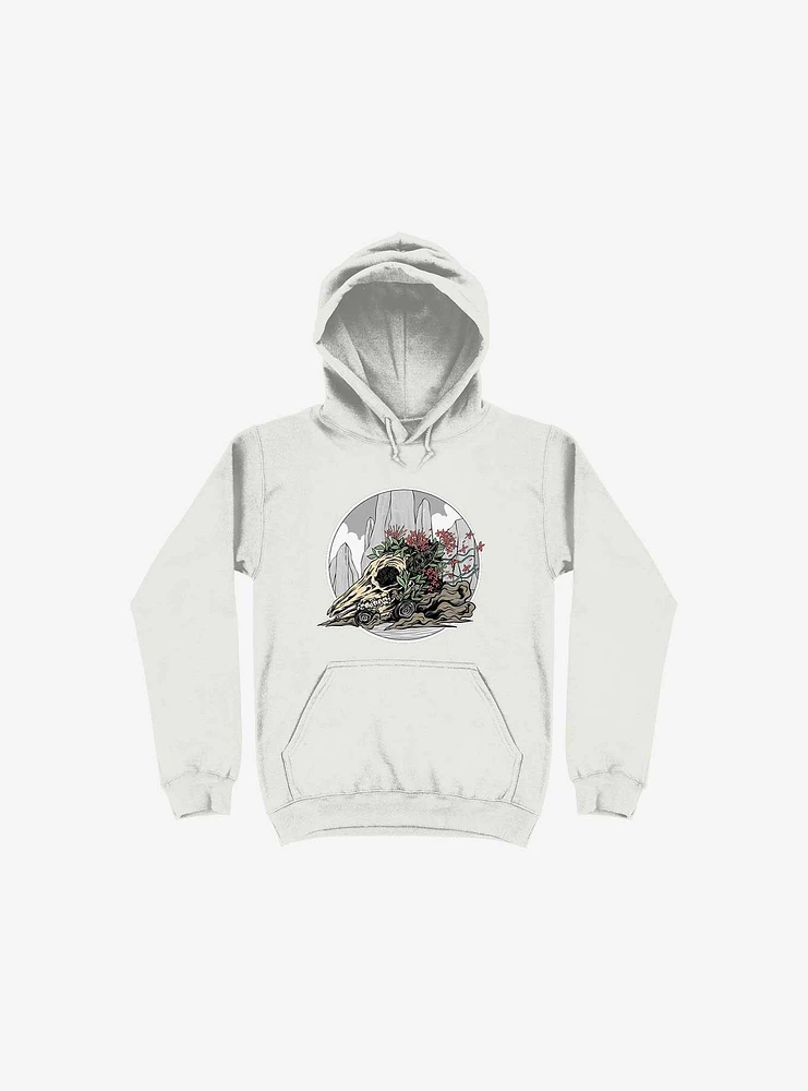 Race The Time Skull White Hoodie