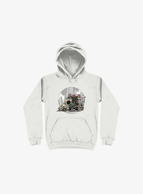 Race The Time Skull White Hoodie